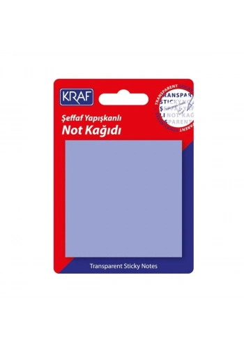 Kraf Yapışkanlı Not Kağıdı 76x76mm 50yp Şeffaf Mor 7676TR
