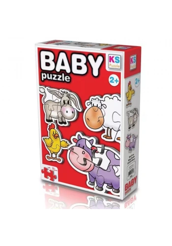 Ks Games Çiftlik Hayvanları/farm Animals 4in1 Puzzle 2/3/4/4