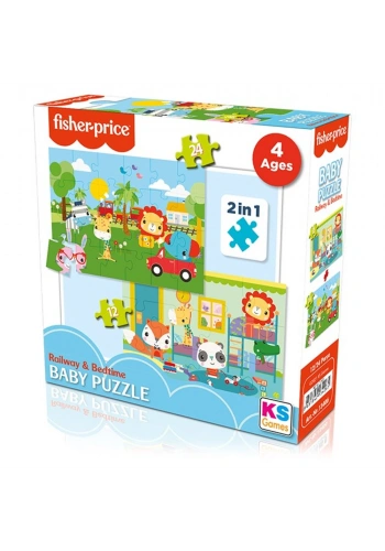 Ks Games Fisher-Price Baby Puzzle Railway & Bedtime 2 in 1 FP 13406