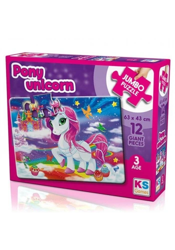 Ks Games Puzzle 12 Parça Pony Unicorn Jumbo JP 31007