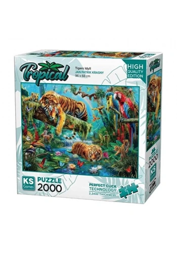 Ks Games Puzzle 2000 Parça Tigers Idyll 22512