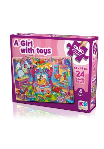 Ks Games Puzzle 24 Parça A Girl With Toys Jumbo Puzzle JP 31010