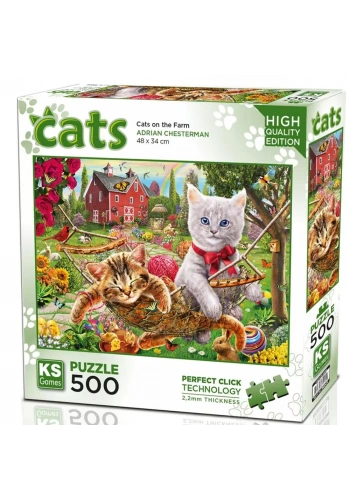 Ks Games Puzzle 500 Cats On The Farm Yetişkin 20043