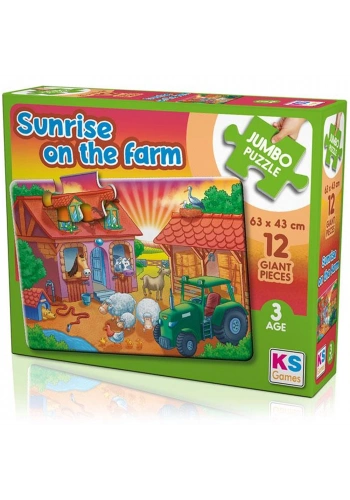 Ks Games Puzzle Sunrise On The Farm 12 Baby Puzzle Jumbo Puzzle Jp31005