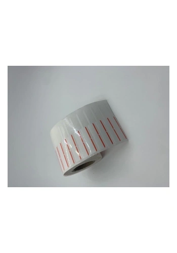 KUYUMCU ETİKETİ RENKLİ ÇİZGİLİ (İTHAL)10 X 72 1250 ADET KIRMIZI