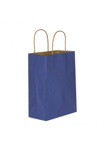 LACİVERT KAĞIT HEDİYE VE ALIŞVERİŞ ÇANTASI (25X12X31) 25 adet