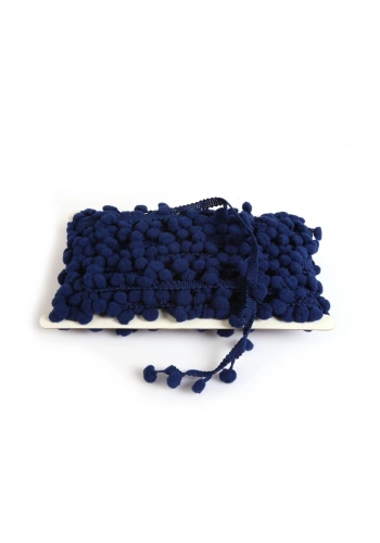 Lacivert Ponpon Şerit
