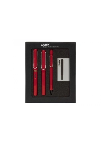 LAMY SAFARI 3LU KALEM SETI DRV SEFFAF K KIRMIZI