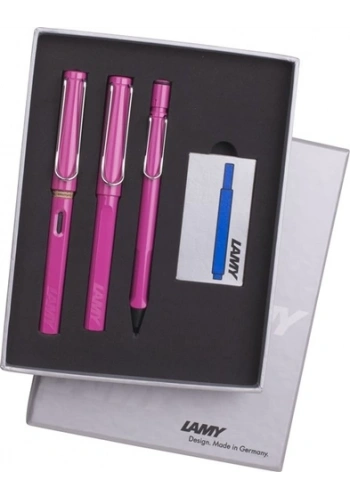 LAMY SAFARI 3LU KALEM SETI DRV SEFFAF K PEMBE