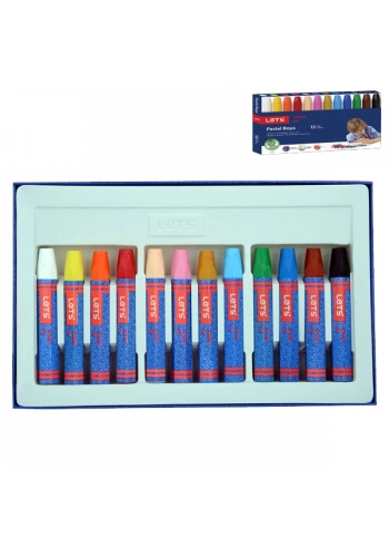 Lets Pastel Boya Karton Kutu Köşeli 12 Renk L-6120