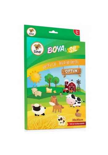 Lino Boyama Kitabı Boya Sil Aktivite Matı Çiftlik Silinebilir BS-2001