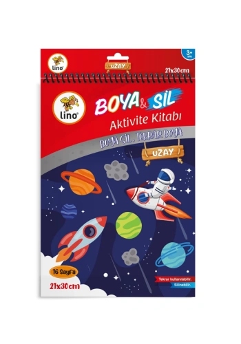 LINO BS-1005 BOYA SİL AKTİVİTE BOYAMA KİTABI UZAY A4 EBAT SİLİNEBİLİR