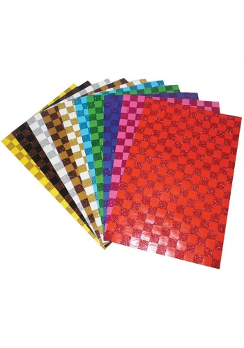 Lino Desenli Kağıt Simli Kare 10 Renk 20x30 CM 2802J-3