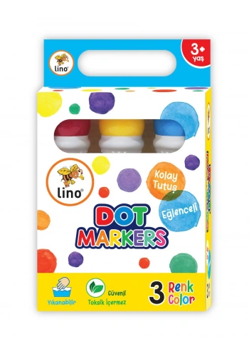 Lino Dot Markers Yıkanabilir Keçeli Boya Kalemi 3 Renk