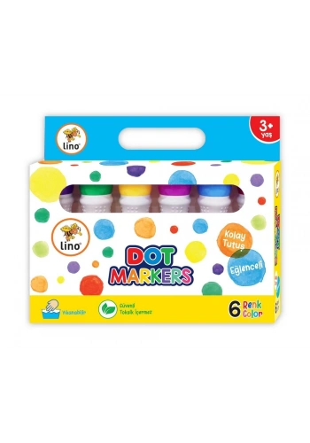 Lino Dot Markers Yıkanabilir Keçeli Boya Kalemi 6 Renk