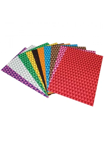 Lino Eva Üçgen Desenli 20x30 2 MM 10 Renk Simli 2801J-2