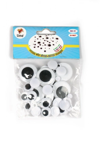 Lino Oynar Göz Siyah-Beyaz Karışık Boy 50li