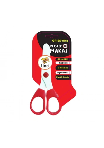 Lino Plastik Çocuk Makası Kırmızı-Beyaz