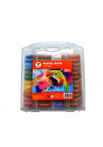 Lino Yağlı Pastel Boya 24 Renk Plastik Kutu