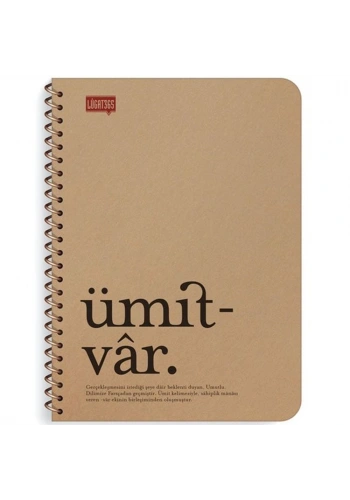 Lugat365 Kraft Kap.Spr Defter Ümitv 16x22 80 YP Çizgili 500214-99