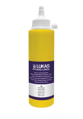 Lukas Studio Su Bazlı Linol Baskı Boyası 250 ml. Limon Sarı