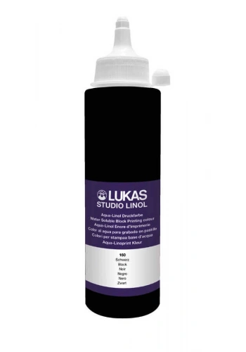 Lukas Studio Su Bazlı Linol Baskı Boyası 250 ml. Siyah