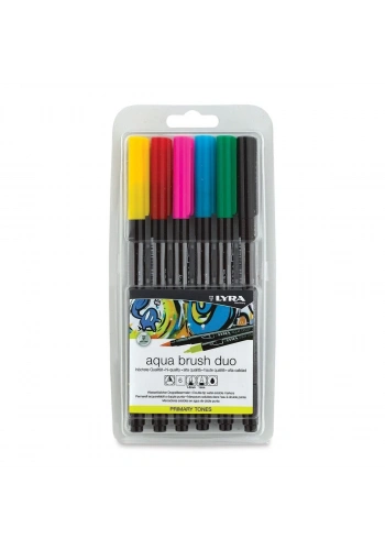 Lyra Aqua Brush Duo Çift Taraflı Fırça Uçlu Kalem 6lı Primary