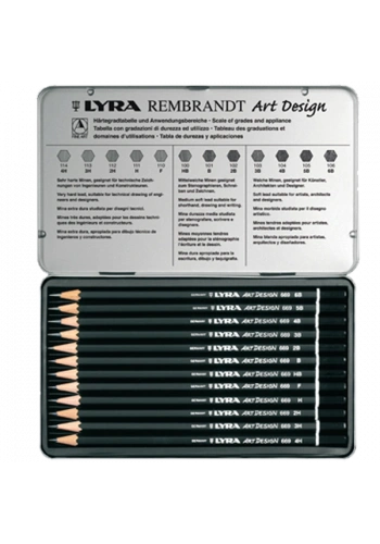 Lyra Kurşun Kalem Rembrandt Art Design Metal 12 Lİ L1111120