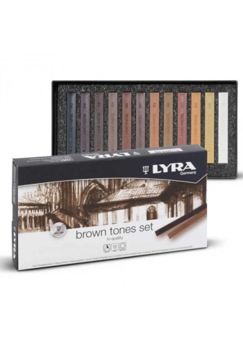 Lyra Polycrayons Soft - Toz Pastel Boya Seti 12 Renk KAHVERENGİ TONLAR