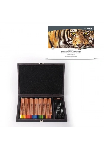 Lyra Rembrandt Polycolor ve Art Design 30 Parça Çizim Seti Ahşap Kutulu