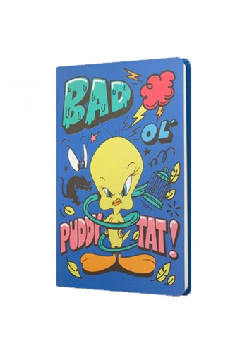Mabbels Sert Kapak Butik Defter Tweety Bad Puddy Tat Mavi 80 YP 15x21 DFT-388128