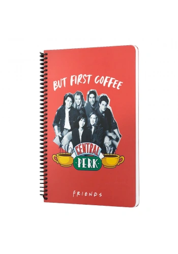 Mabbels Spiralli Defter Friends Central Perk But First Coffee Kırmızı 80 YP 17x24 DFT-388456
