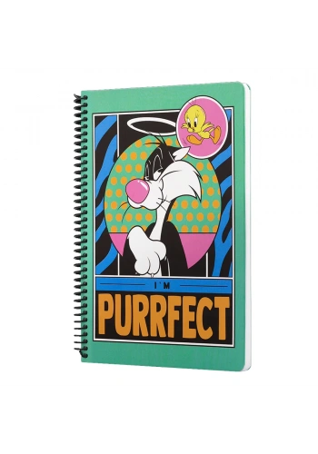Mabbels Spiralli Defter Looney Tunes Im Perrfect Yeşil 80 YP 17x24 DFT-388630