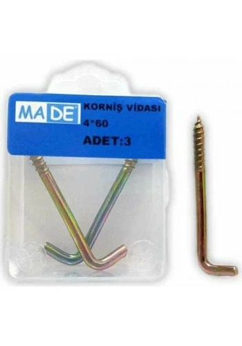 Made Korniş Vidası 4x60 mm (1 Kutu/3 Adet)