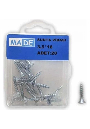 Made Sunta Vidası 3,5x18 mm (1 Kutu/20 Adet)