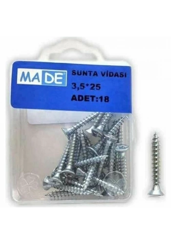 Made Sunta Vidası 3,5x25 mm (1 Kutu/18 Adet)