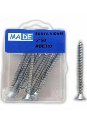 Made Sunta Vidası 5x50 mm (1 Kutu/8 Adet)