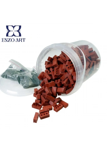 Maket Minyatür 3 Delikli Tuğla Kırmızı 1/12 250li