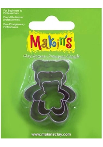 Makins Clay Polimer Kil Kesme Kalıbı 3 Parça Ayı Teddy