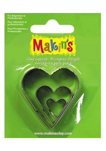 Makins Clay Polimer Kil Kesme Kalıbı 3 Parça Kalp