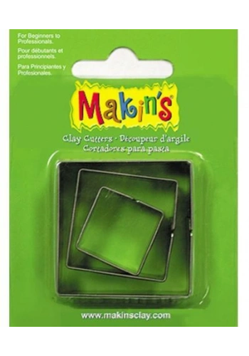Makins Clay Polimer Kil Kesme Kalıbı 3 Parça Kare