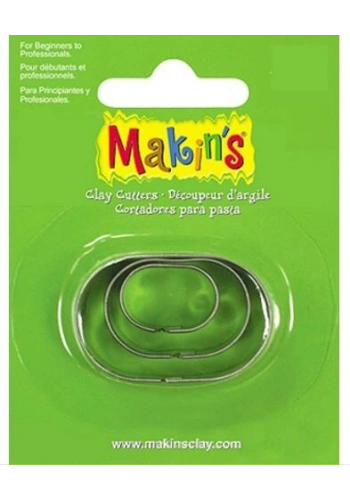 Makins Clay Polimer Kil Kesme Kalıbı 3 Parça Oval