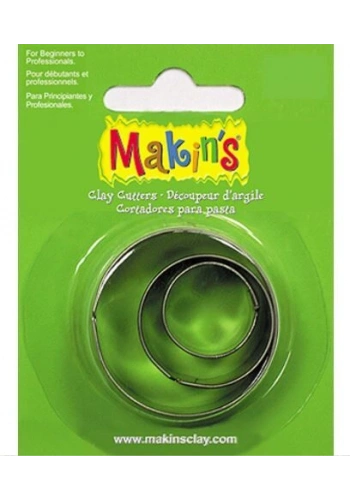 Makins Clay Polimer Kil Kesme Kalıbı 3 Parça Yuvarlak