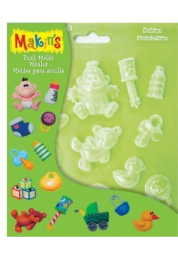 Makins Clay Push Mold Polimer Kil Şekillendirme Kalıbı Bebek