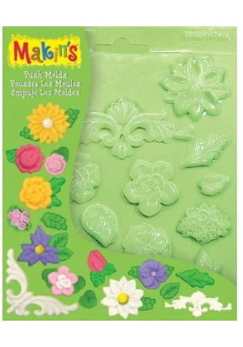 Makins Clay Push Mold Polimer Kil Şekillendirme Kalıbı Çiçekler