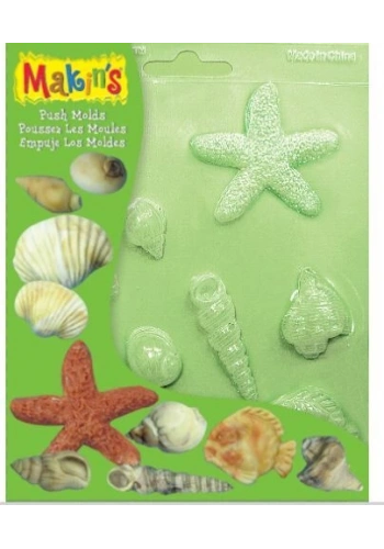 Makins Clay Push Mold Polimer Kil Şekillendirme Kalıbı Deniz Kabukları