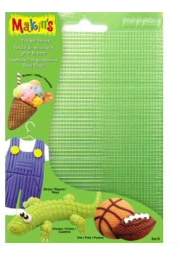 Makins Clay Texture Sheets Polimer Kil Doku Kalıbı 4lü Set B
