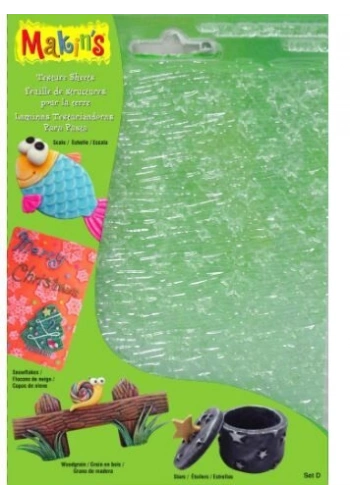 Makins Clay Texture Sheets Polimer Kil Doku Kalıbı 4lü Set D