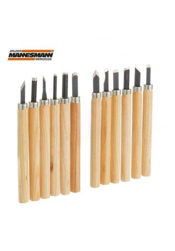 Mannesmann 690-12 Ahşap Oyma Bıçak Seti, 12 Parça