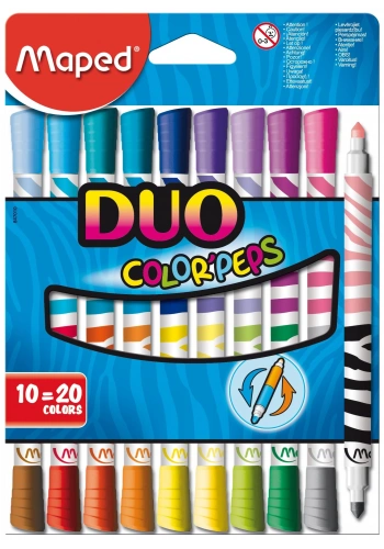 Maped Color Peps Duo Keçeli Kalem Seti 10 Renk